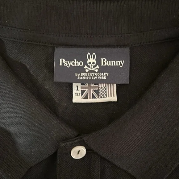 Psycho Bunny Polo Shirt Pima Cotton Embroidered Logo Men's Size 1XLT Black - Picture 4 of 5